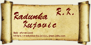 Radunka Kujović vizit kartica